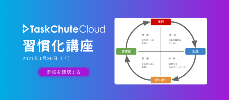 2021年1月30日(土) TaskChute Cloud習慣化講座